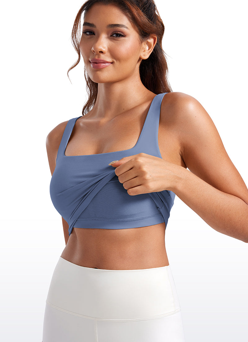 CRZ YOGA Damen Butterluxe Gepolstert Ohne Bügel Sport BH Oase Blau