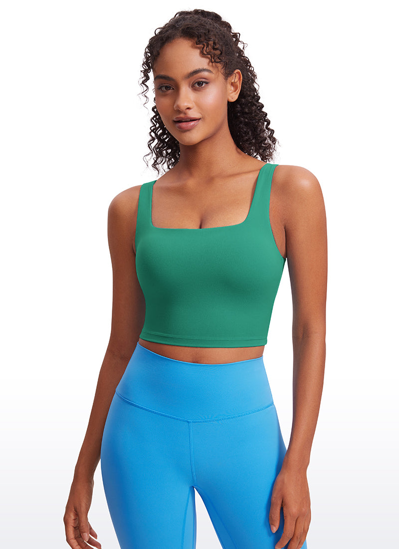 CRZ YOGA Damen Butterluxe Gepolstert Ohne Bügel Sport BH Cascadia Grün