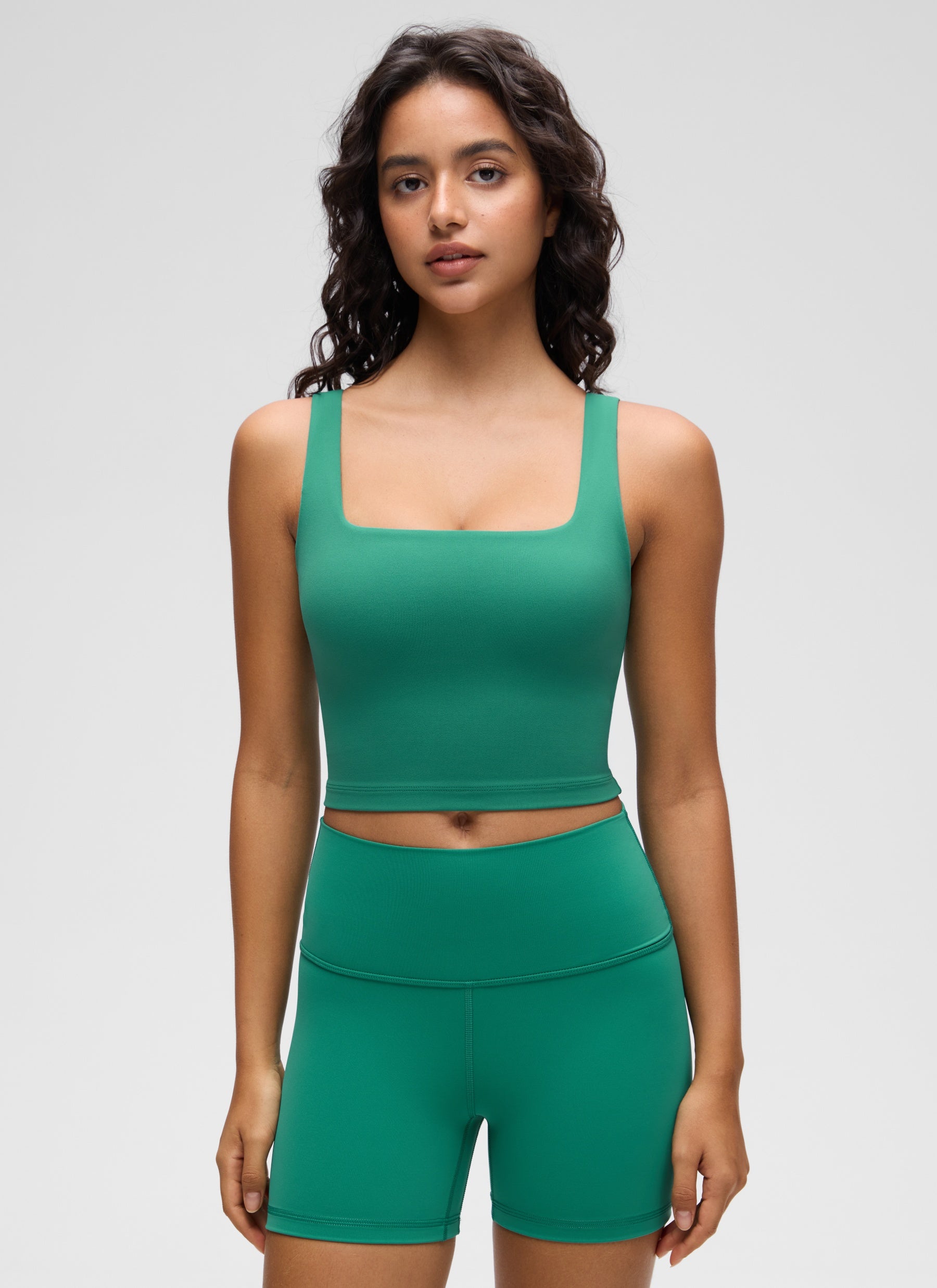 CRZ YOGA Damen Butterluxe Gepolstert Ohne Bügel Sport BH Cascadia Grün