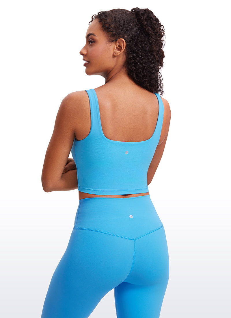 CRZ YOGA Damen Butterluxe Gepolstert Ohne Bügel Sport BH Kajak Blau