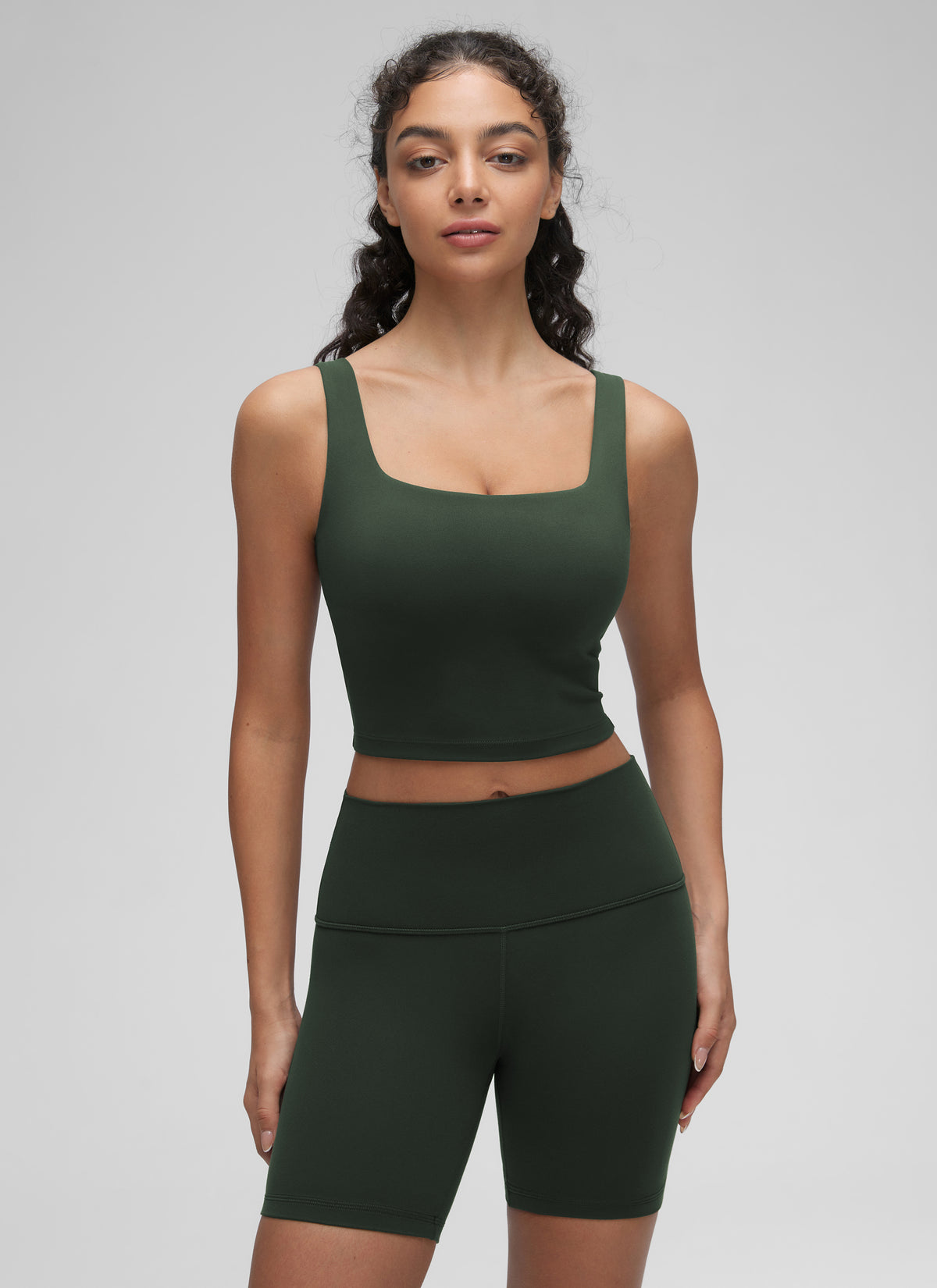 CRZ YOGA Damen Butterluxe Gepolstert Ohne Bügel Sport BH Legende Grün @model_info:Anano