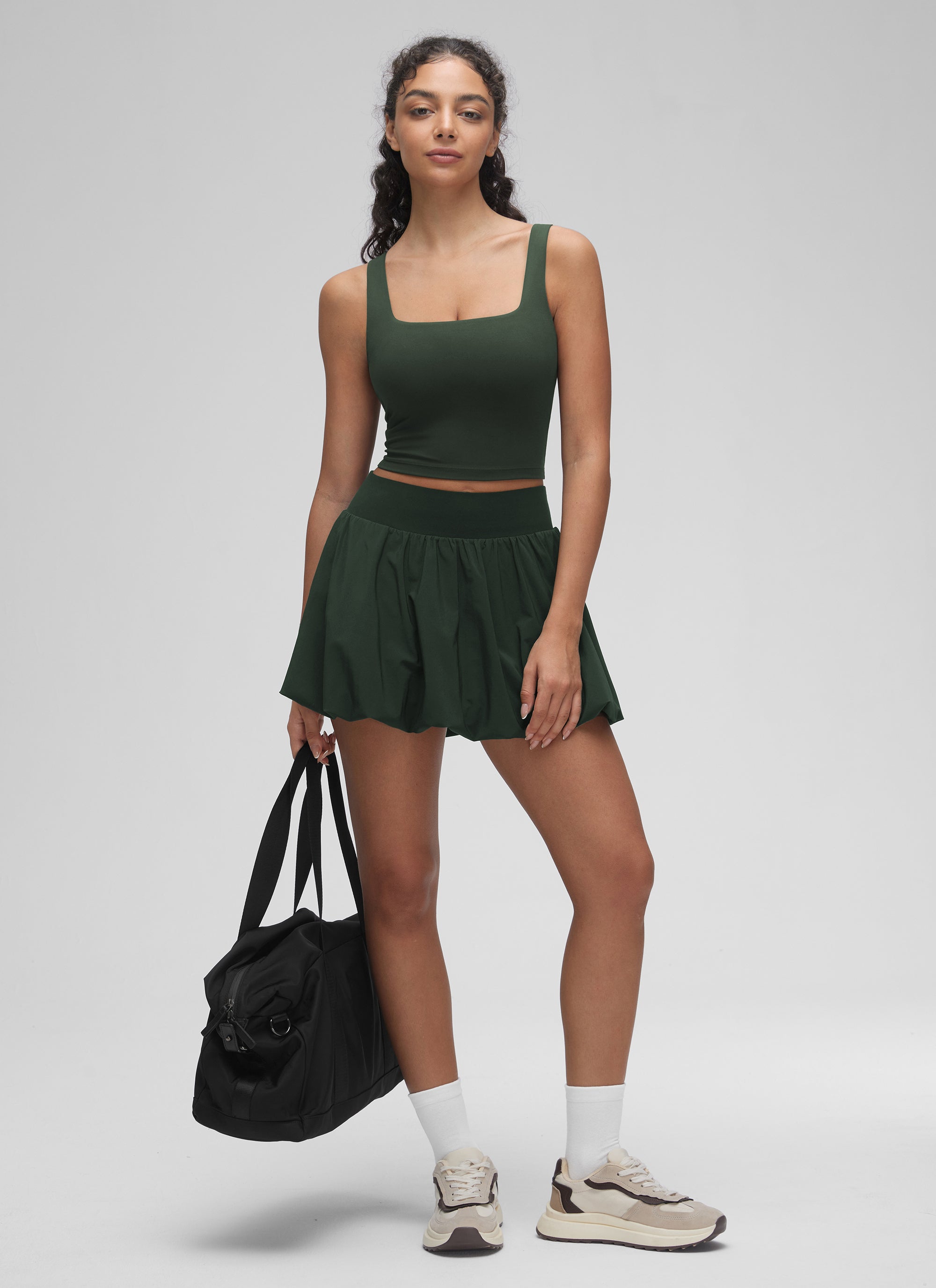 CRZ YOGA Damen Butterluxe Gepolstert Ohne Bügel Sport BH Legende Grün