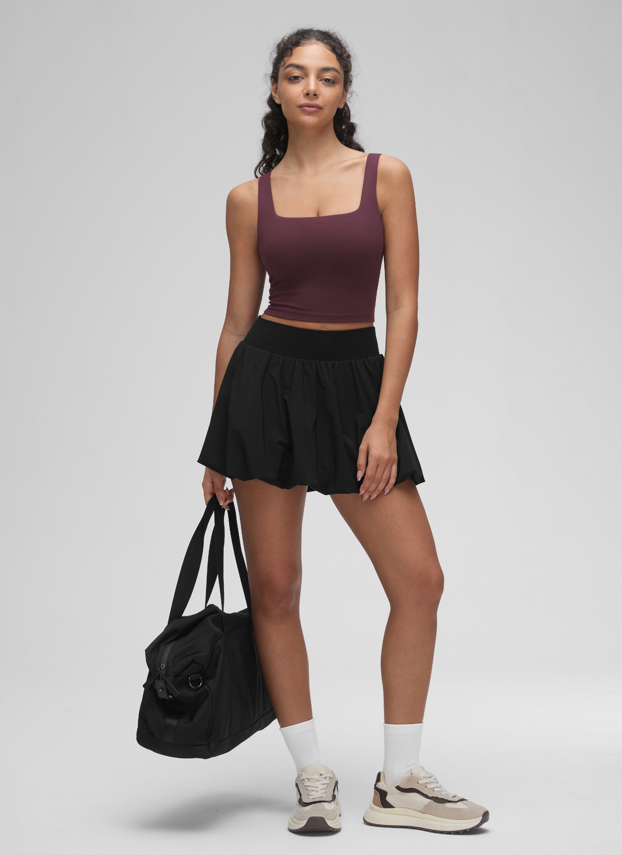 CRZ YOGA Damen Butterluxe Gepolstert Ohne Bügel Sport BH Reife Pflaume