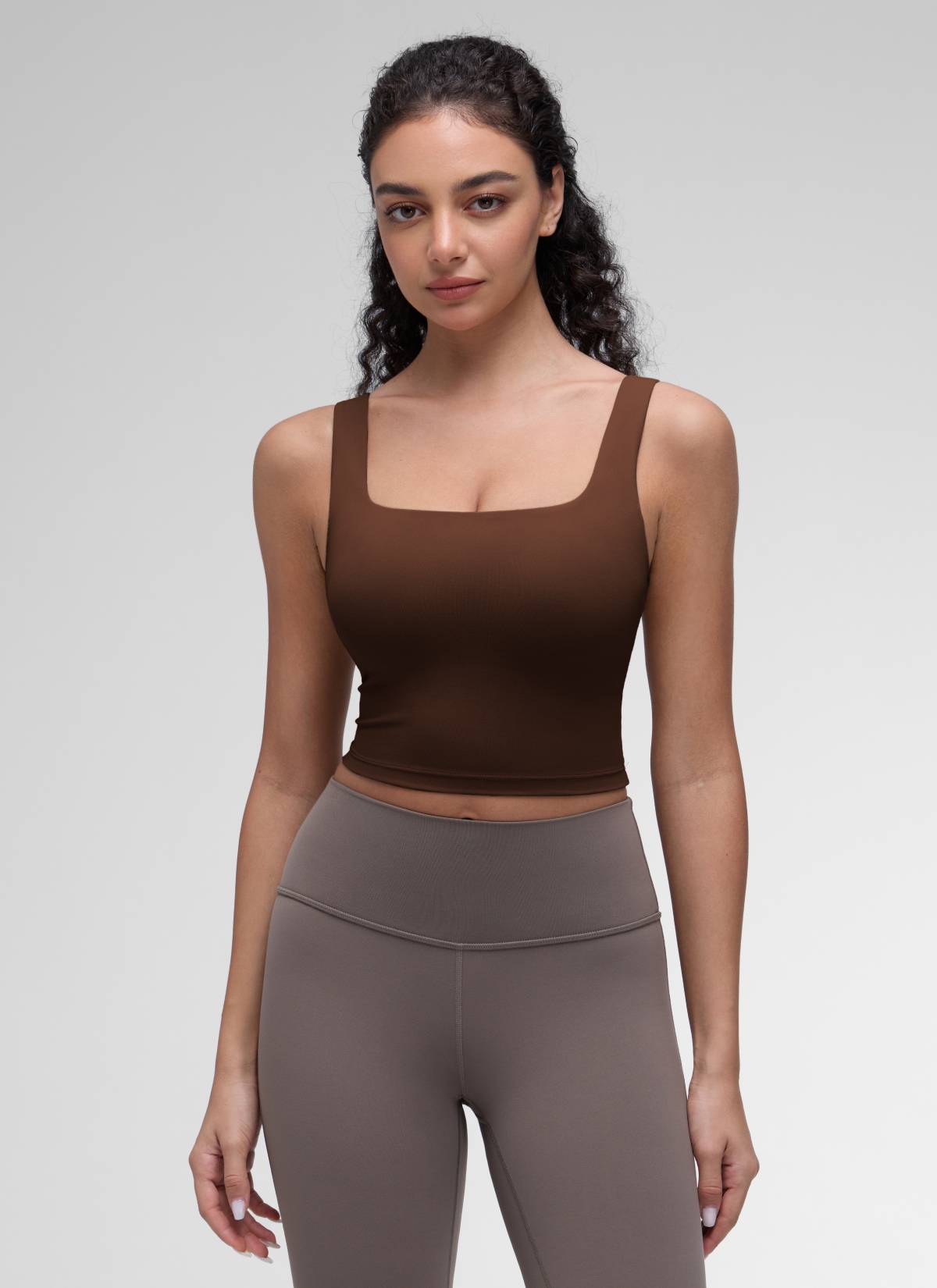 CRZ YOGA Damen Butterluxe Gepolstert Ohne Bügel Sport BH Lava Braun