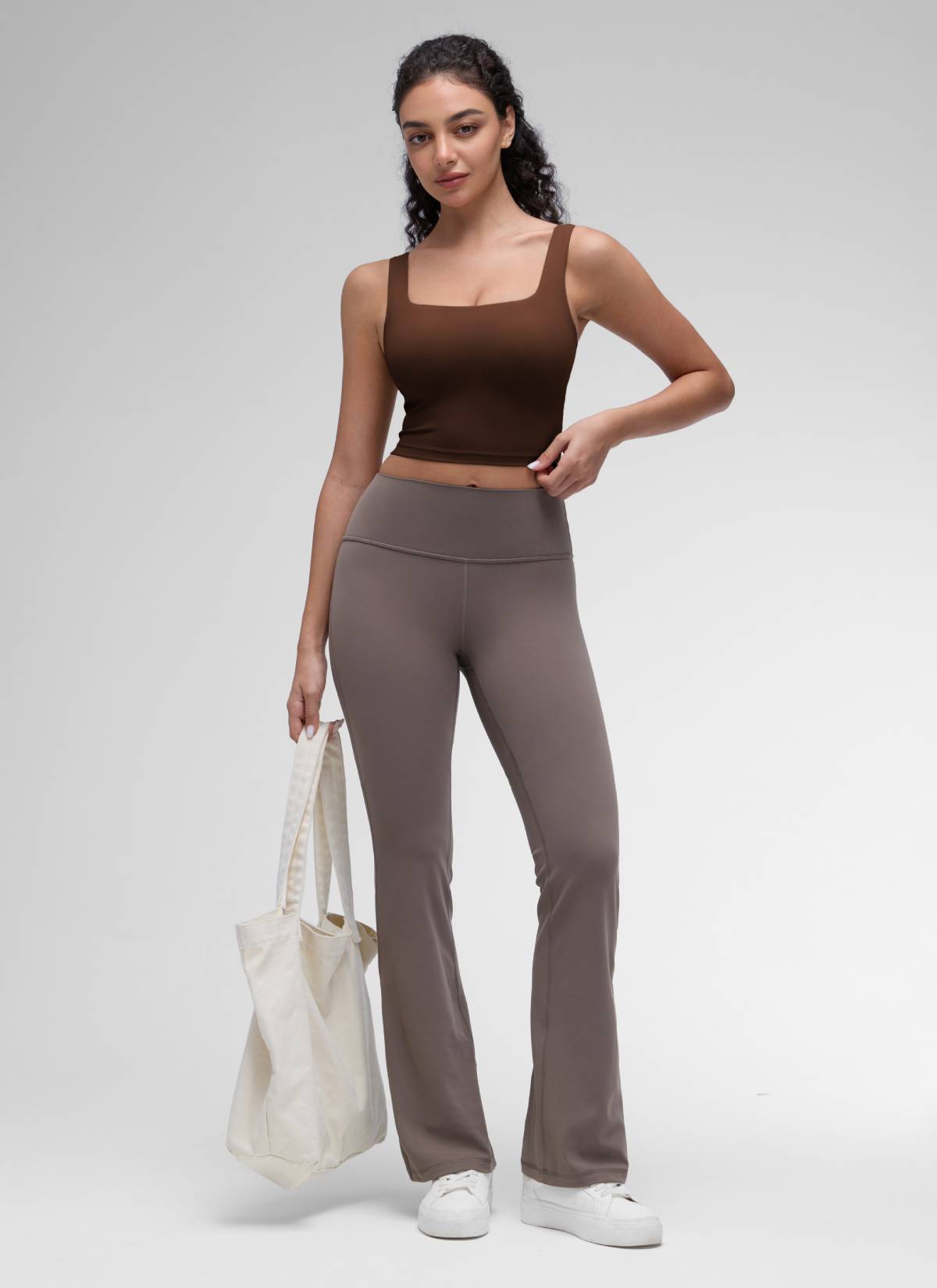 CRZ YOGA Damen Butterluxe Gepolstert Ohne Bügel Sport BH Lava Braun