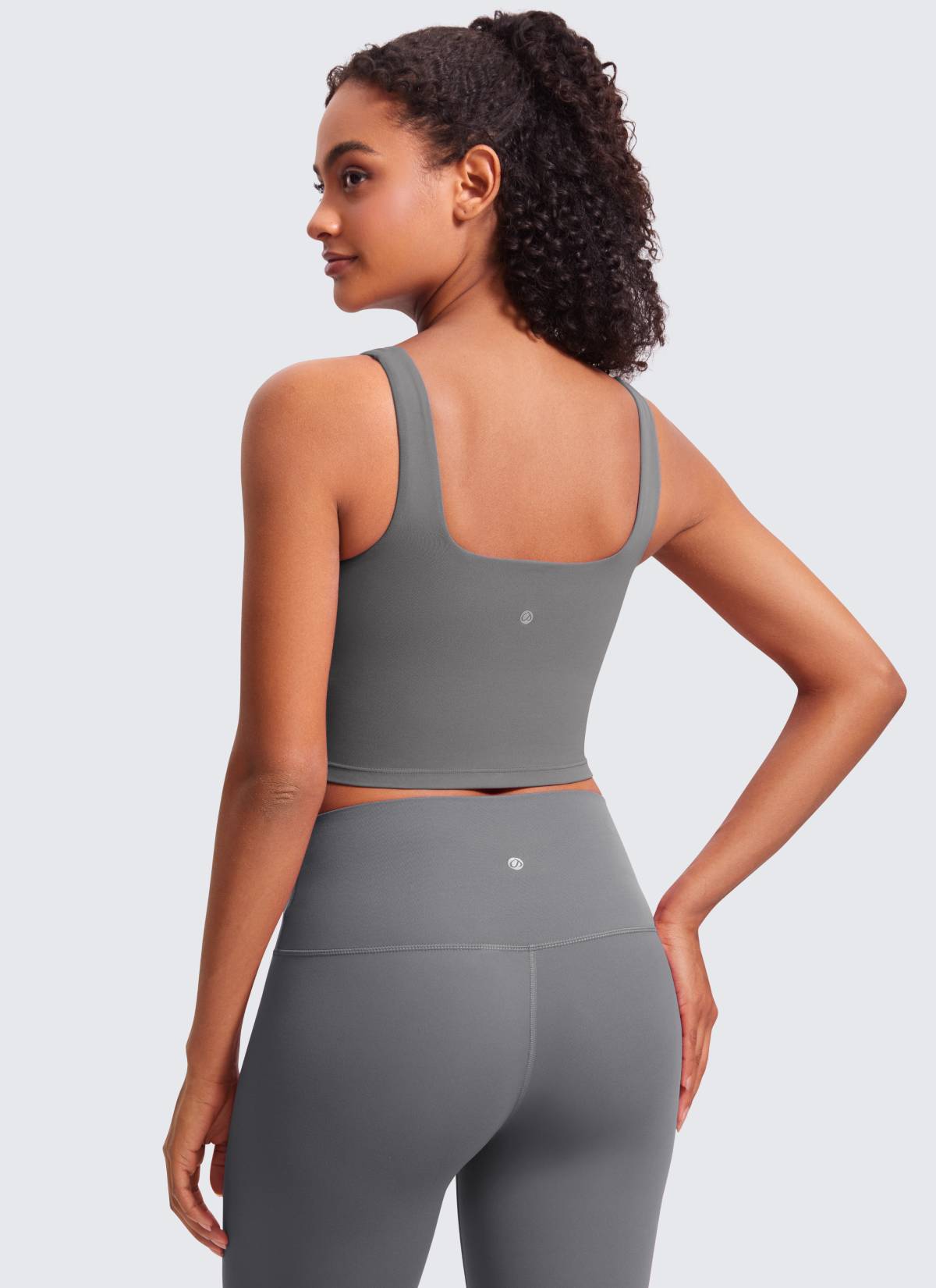 CRZ YOGA Damen Butterluxe Gepolstert Ohne Bügel Sport BH Aschgrau