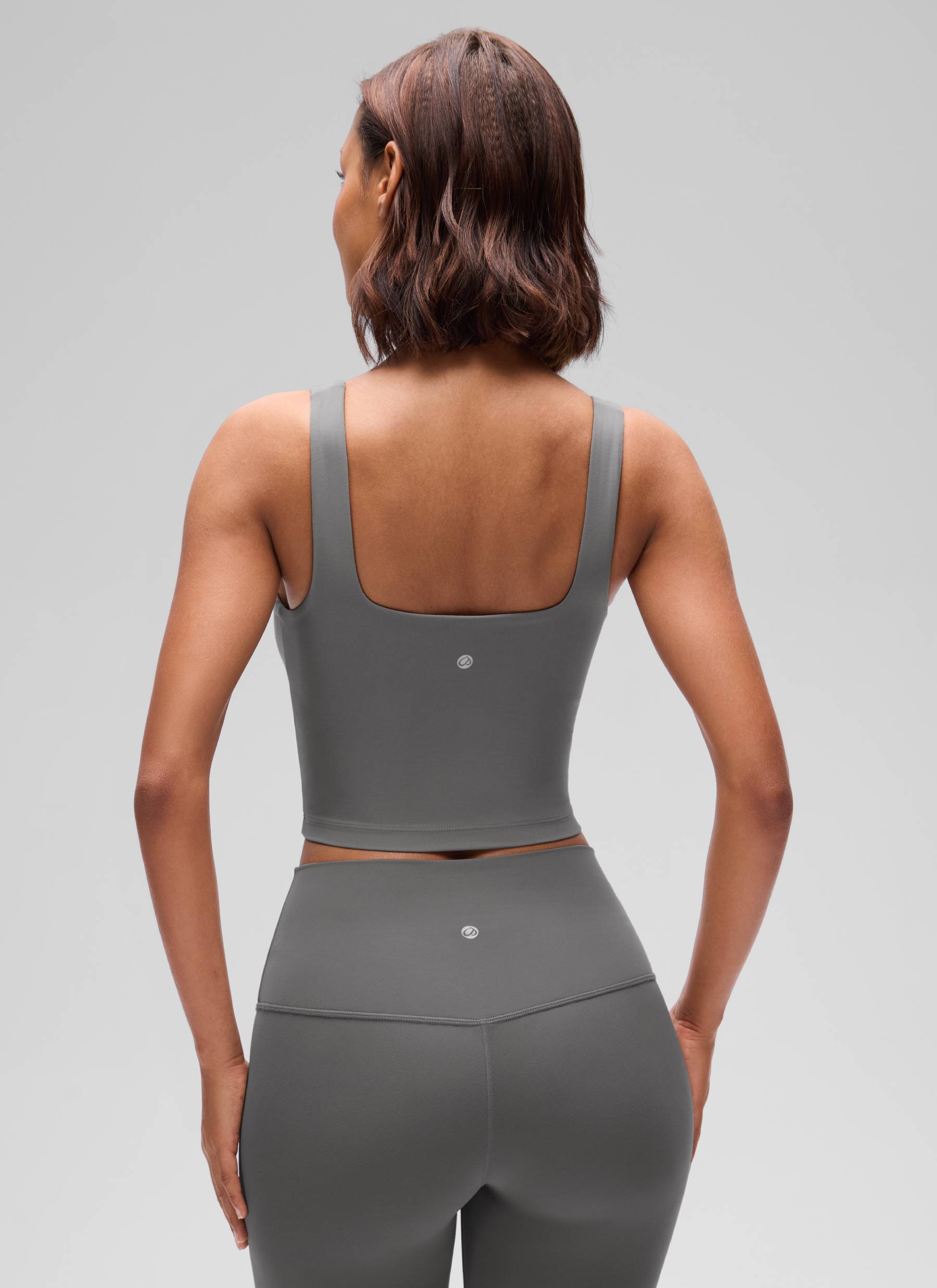 CRZ YOGA Damen Butterluxe Gepolstert Ohne Bügel Sport BH Aschgrau