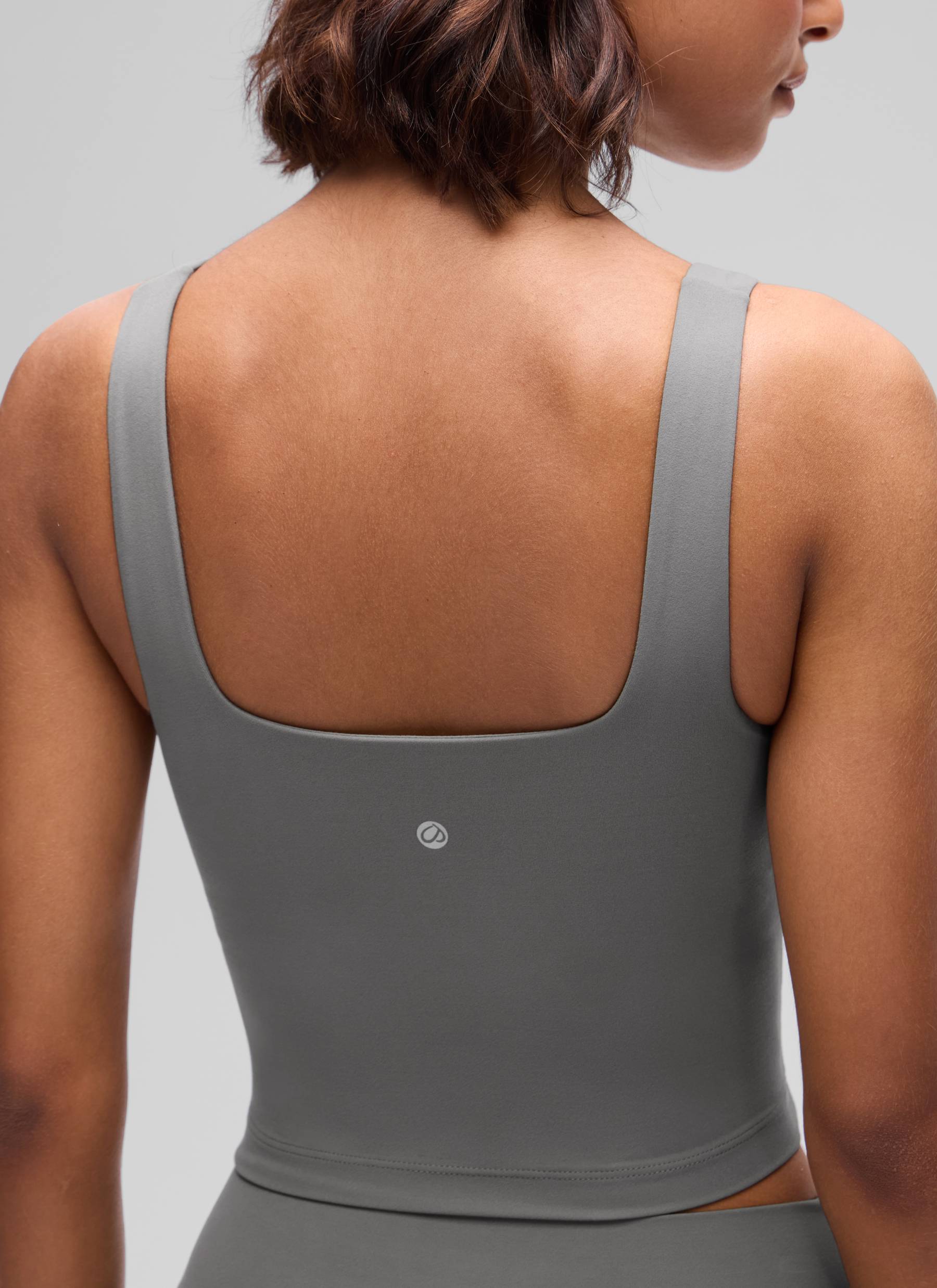CRZ YOGA Damen Butterluxe Gepolstert Ohne Bügel Sport BH Aschgrau