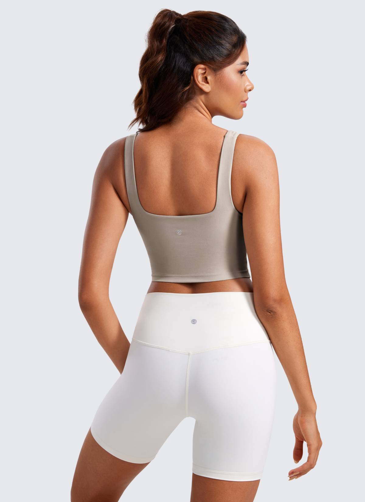 CRZ YOGA Damen Butterluxe Gepolstert Ohne Bügel Sport BH Warmes Aschgrau