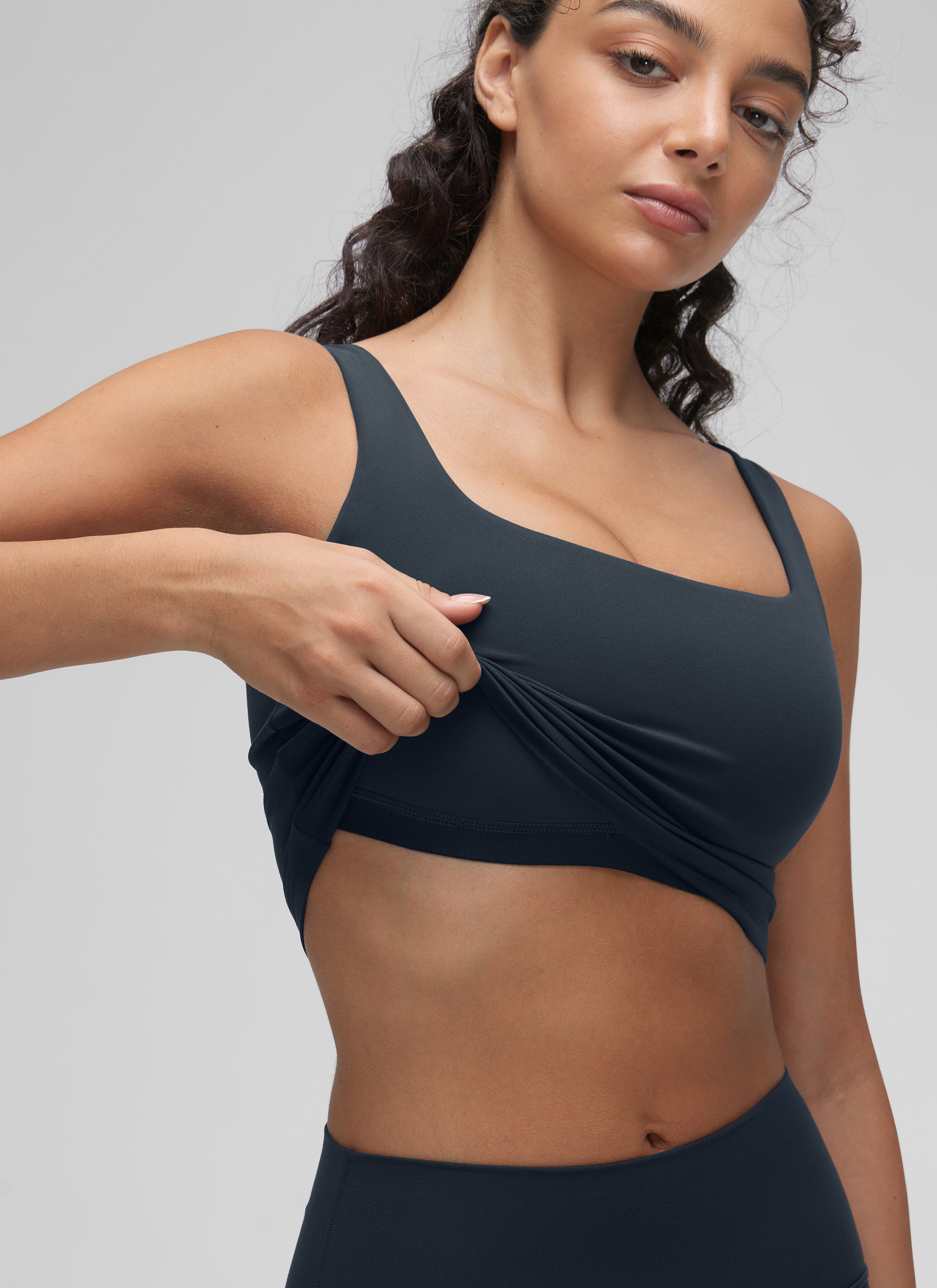 CRZ YOGA Damen Butterluxe Gepolstert Ohne Bügel Sport BH Echte Marine