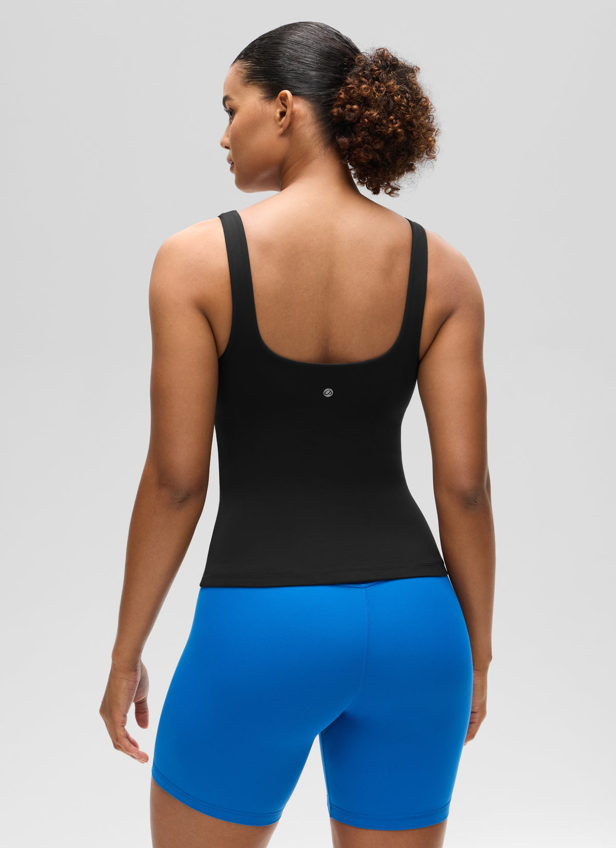 CRZ YOGA Damen Butterluxe Sport Tank Tops mit Integriertem BH Schwarz