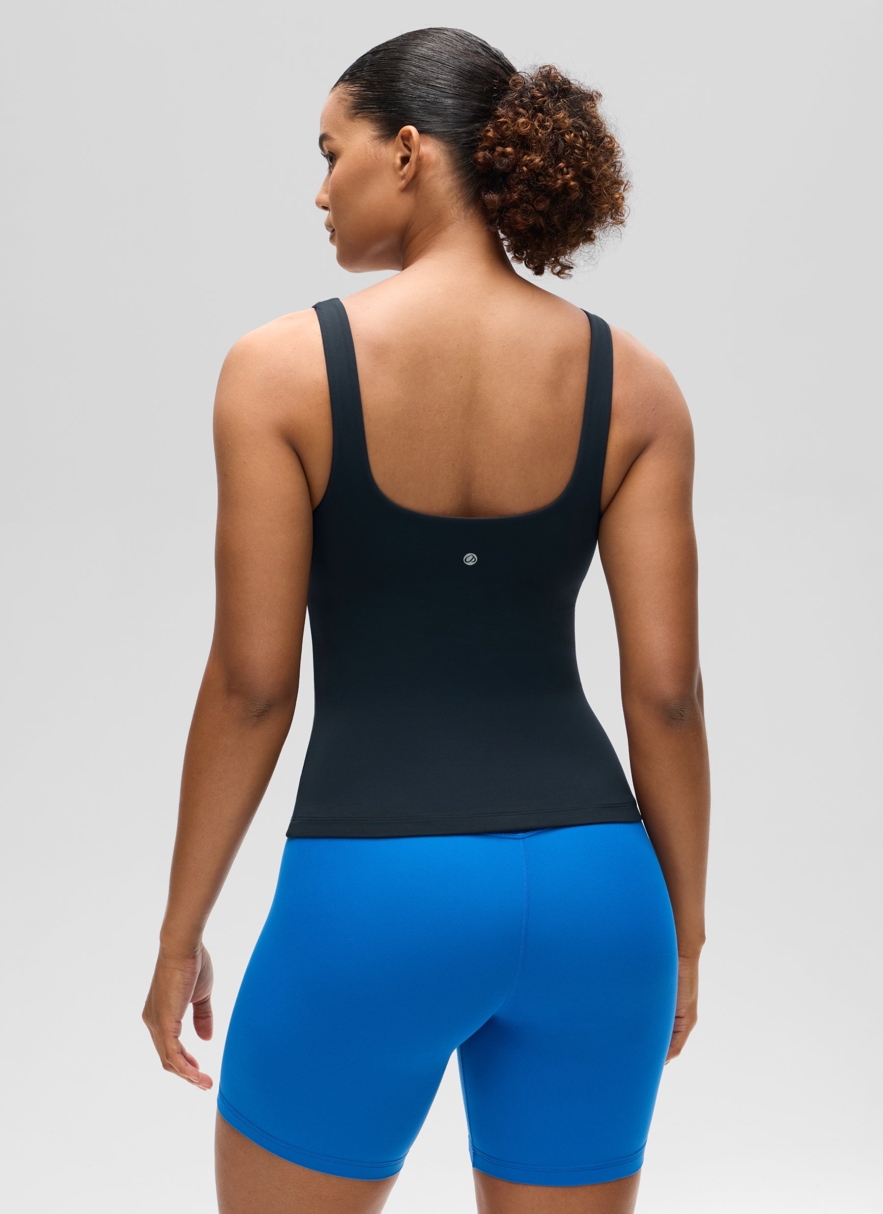 CRZ YOGA Damen Butterluxe Sport Tank Tops mit Integriertem BH Echte Marine