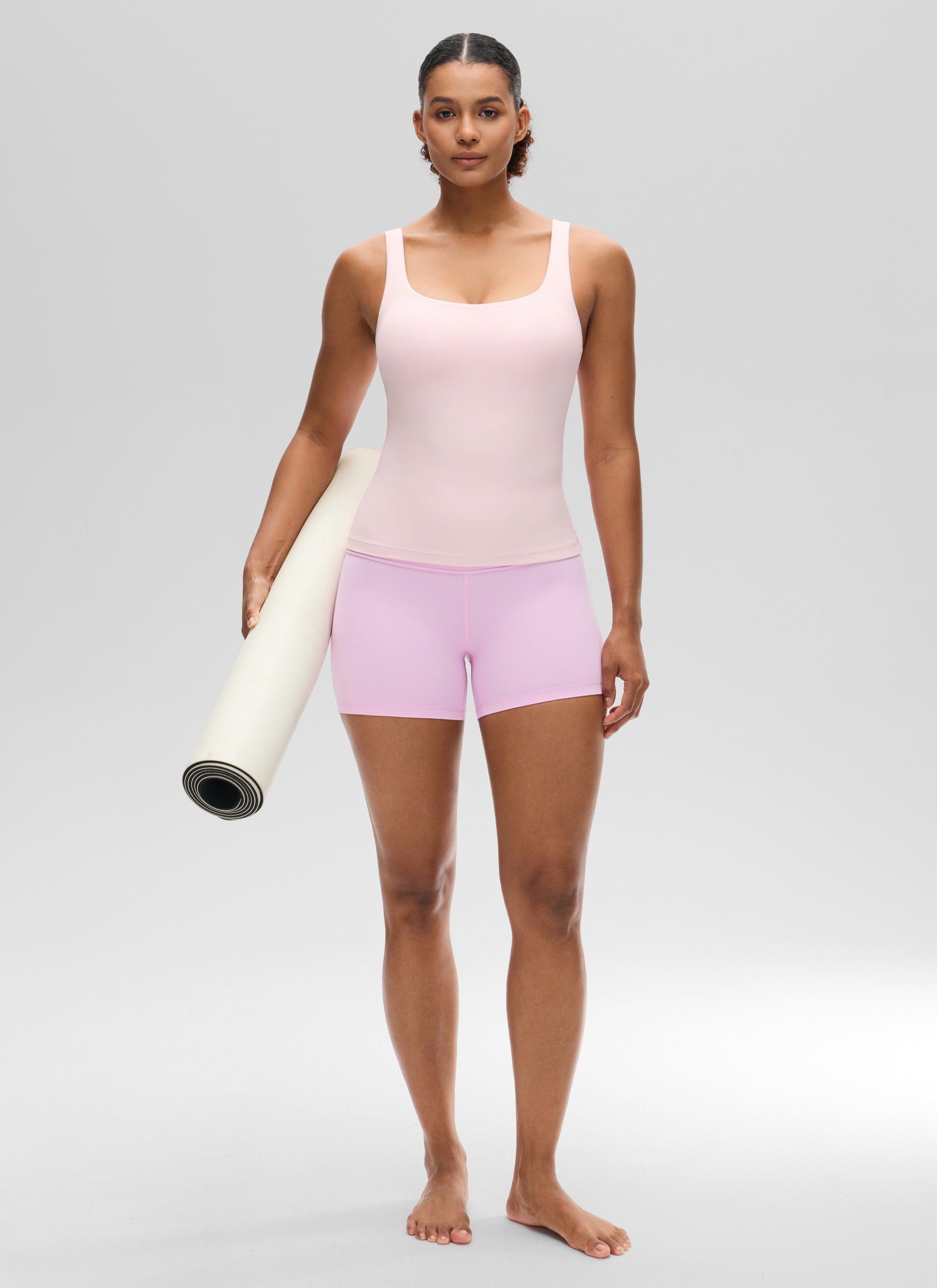 CRZ YOGA Damen Butterluxe Sport Tank Tops mit Integriertem BH Erdbeerrosa