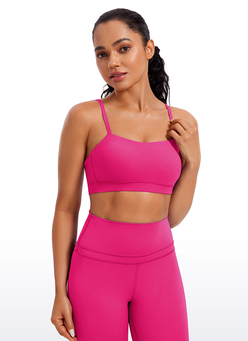 CRZ YOGA Damen Butterluxe verstellbar Spaghetti Träger Sport BH Granita Pink