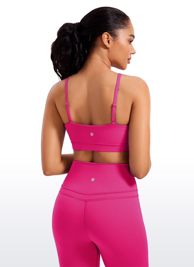 CRZ YOGA Damen Butterluxe verstellbar Spaghetti Träger Sport BH Granita Pink