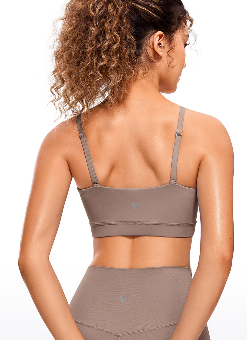 CRZ YOGA Damen Butterluxe verstellbar Spaghetti Träger Sport BH Braun Lila