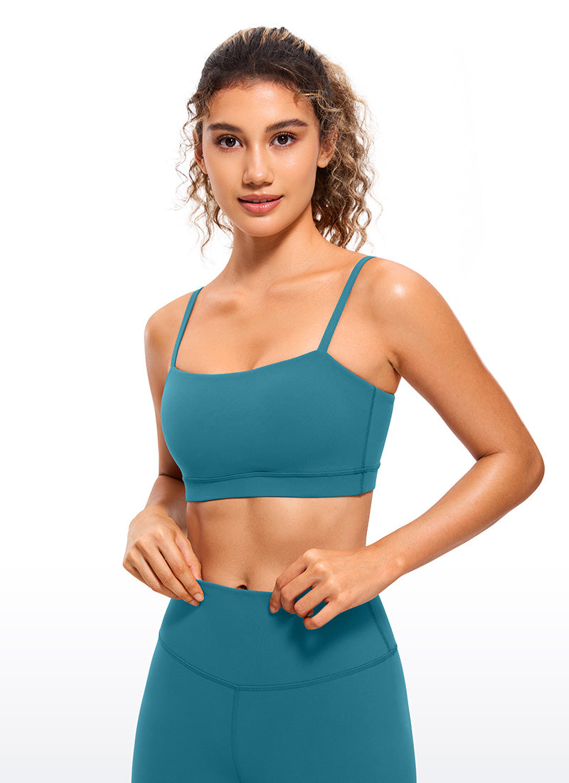 CRZ YOGA Damen Butterluxe verstellbar Spaghetti Träger Sport BH Borealis-Grün