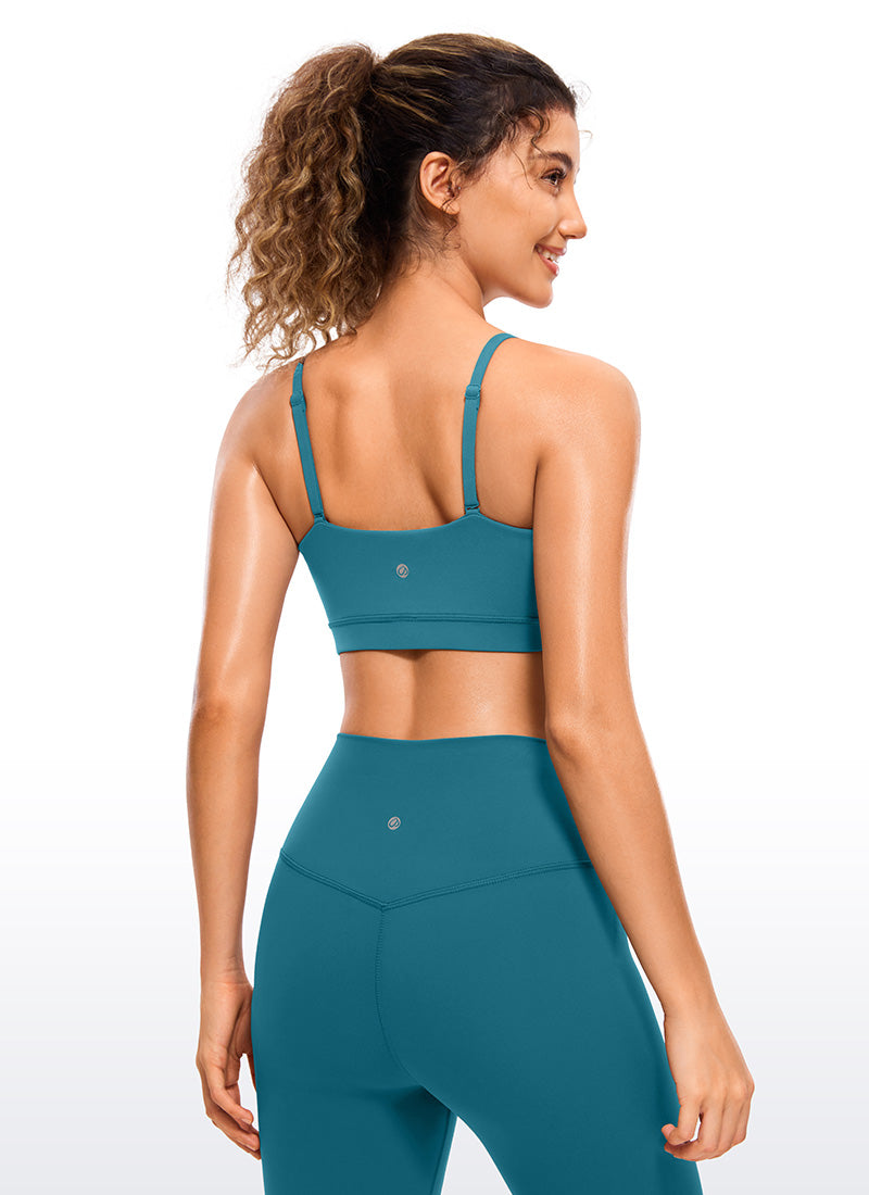 CRZ YOGA Damen Butterluxe verstellbar Spaghetti Träger Sport BH Borealis-Grün
