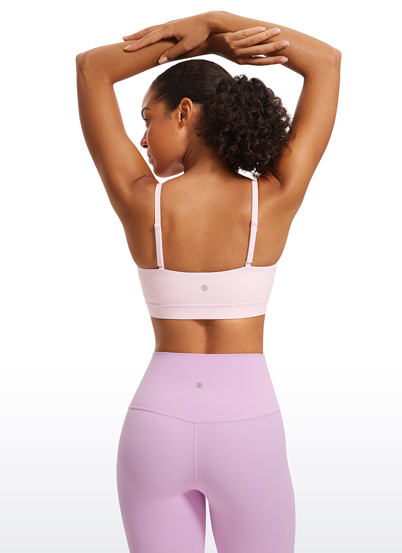 CRZ YOGA Damen Butterluxe verstellbar Spaghetti Träger Sport BH Erdbeerrosa