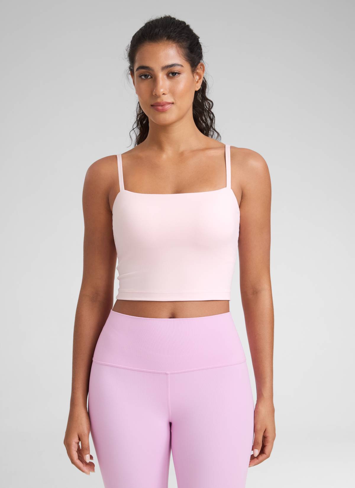 CRZ YOGA Damen Butterluxe Verstellbar Spaghetti Träger Sport BH Erdbeerrosa