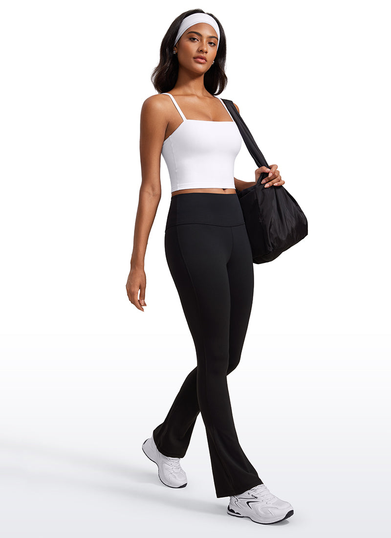 CRZ YOGA Damen Butterluxe Verstellbar Spaghetti Träger Sport BH Weiss