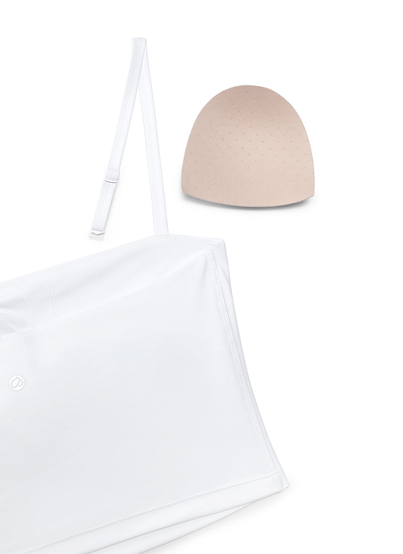CRZ YOGA Damen Butterluxe Verstellbar Spaghetti Träger Sport BH Weiss