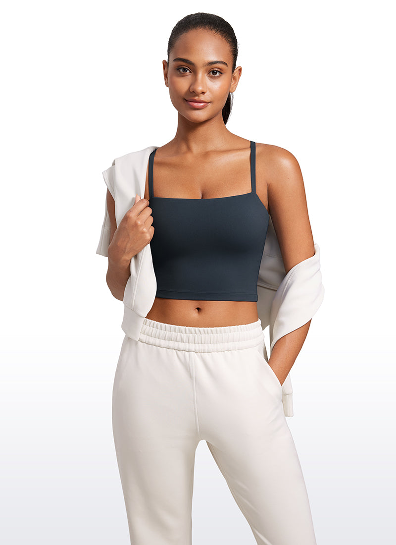 CRZ YOGA Damen Butterluxe Verstellbar Spaghetti Träger Sport BH Echte Marine