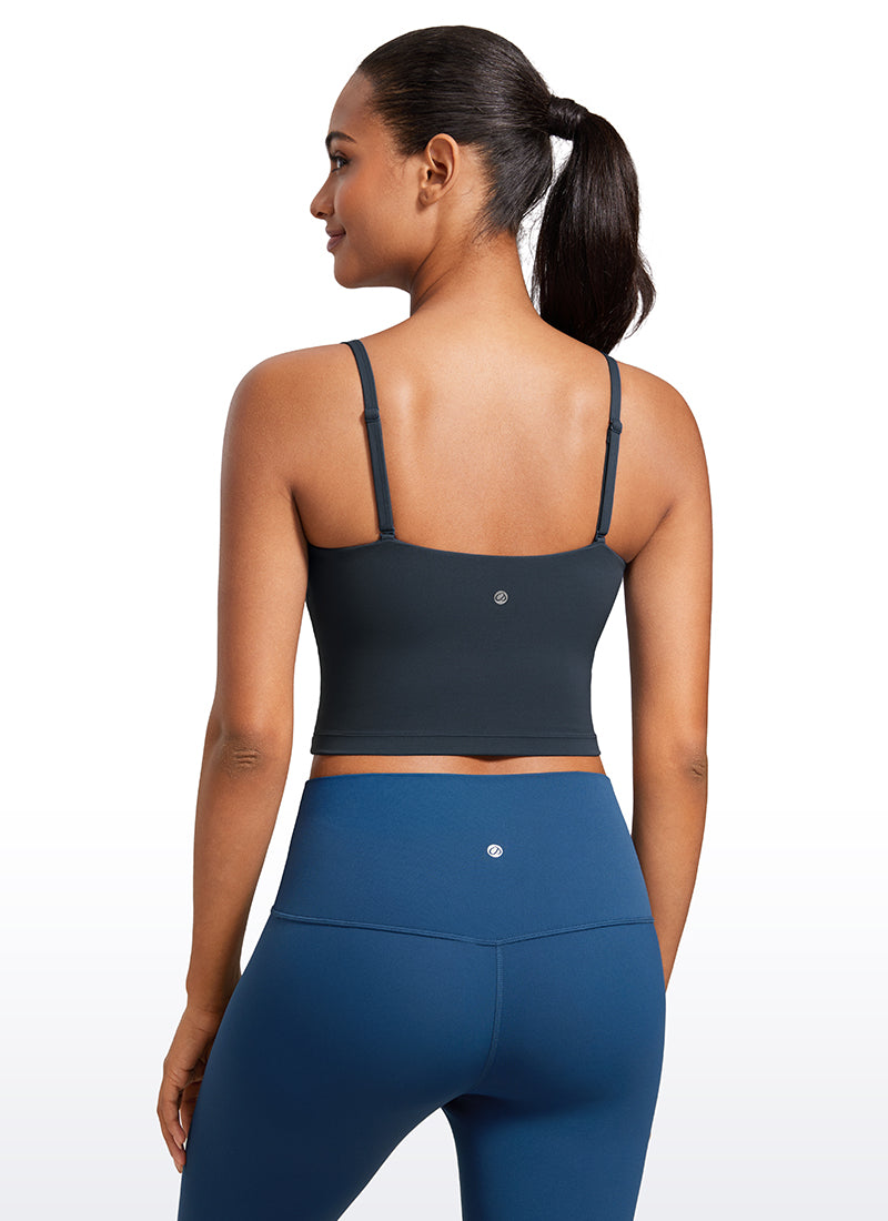 CRZ YOGA Damen Butterluxe Verstellbar Spaghetti Träger Sport BH Echte Marine