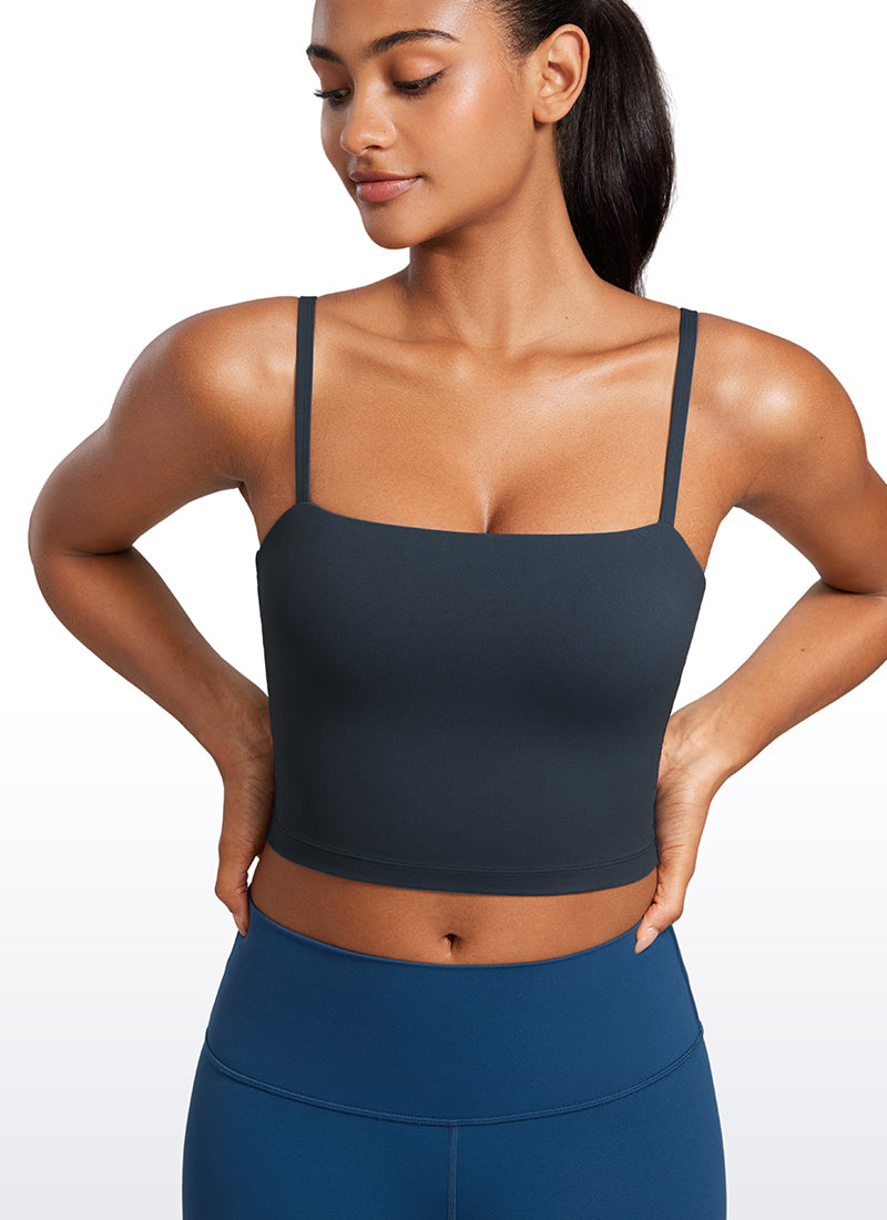 CRZ YOGA Damen Butterluxe Verstellbar Spaghetti Träger Sport BH Echte Marine