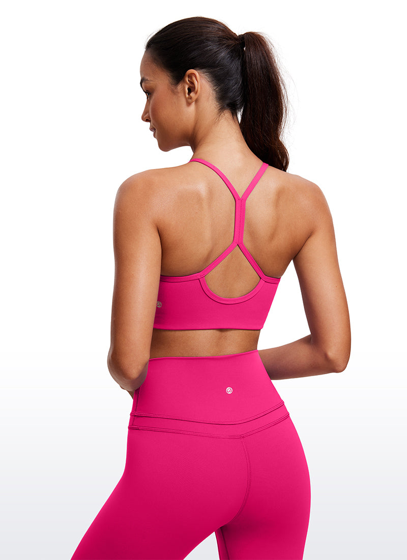 CRZ YOGA Damen Butterluxe Y-Rücken Racerback Sport BH Ohne Bügel Granita Pink