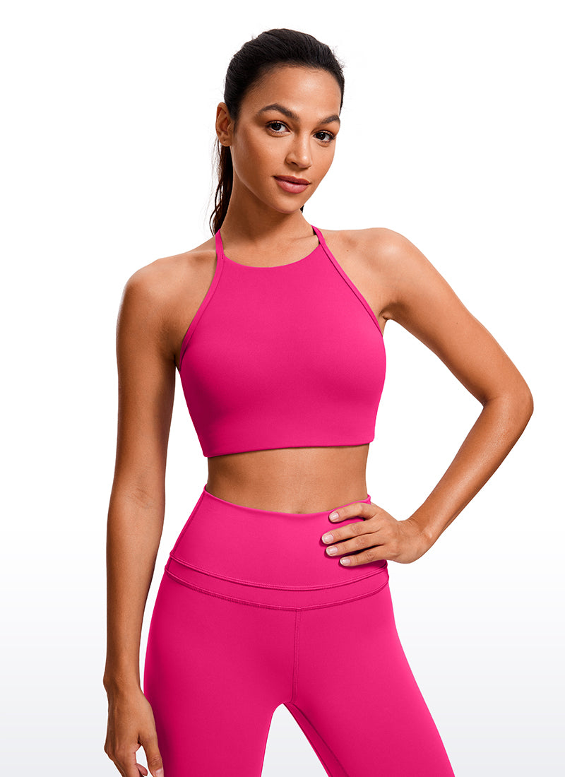 CRZ YOGA Damen Butterluxe Y-Rücken Racerback Sport BH Ohne Bügel Granita Pink