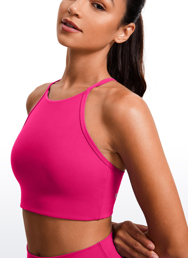 CRZ YOGA Damen Butterluxe Y-Rücken Racerback Sport BH Ohne Bügel Granita Pink