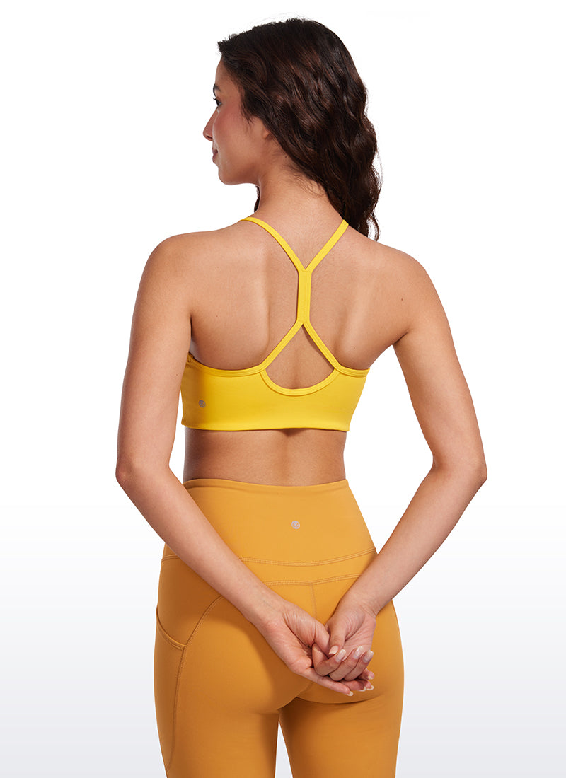 CRZ YOGA Damen Butterluxe Y-Rücken Racerback Sport BH Ohne Bügel Gut Sichtbares Gelb
