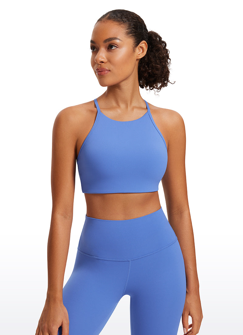 CRZ YOGA Damen Butterluxe Y-Rücken Racerback Sport BH Ohne Bügel Wildes Indigo
