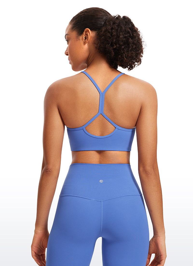 CRZ YOGA Damen Butterluxe Y-Rücken Racerback Sport BH Ohne Bügel Wildes Indigo