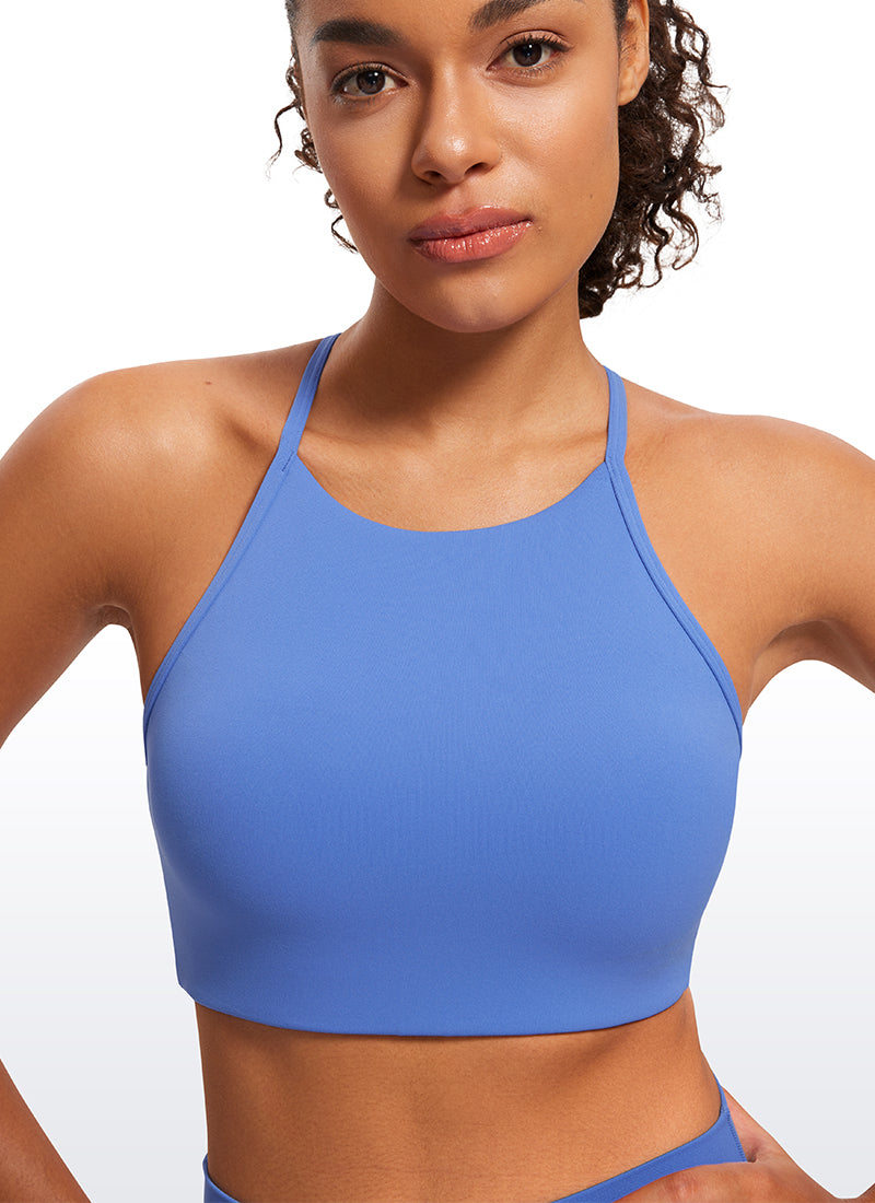 CRZ YOGA Damen Butterluxe Y-Rücken Racerback Sport BH Ohne Bügel Wildes Indigo