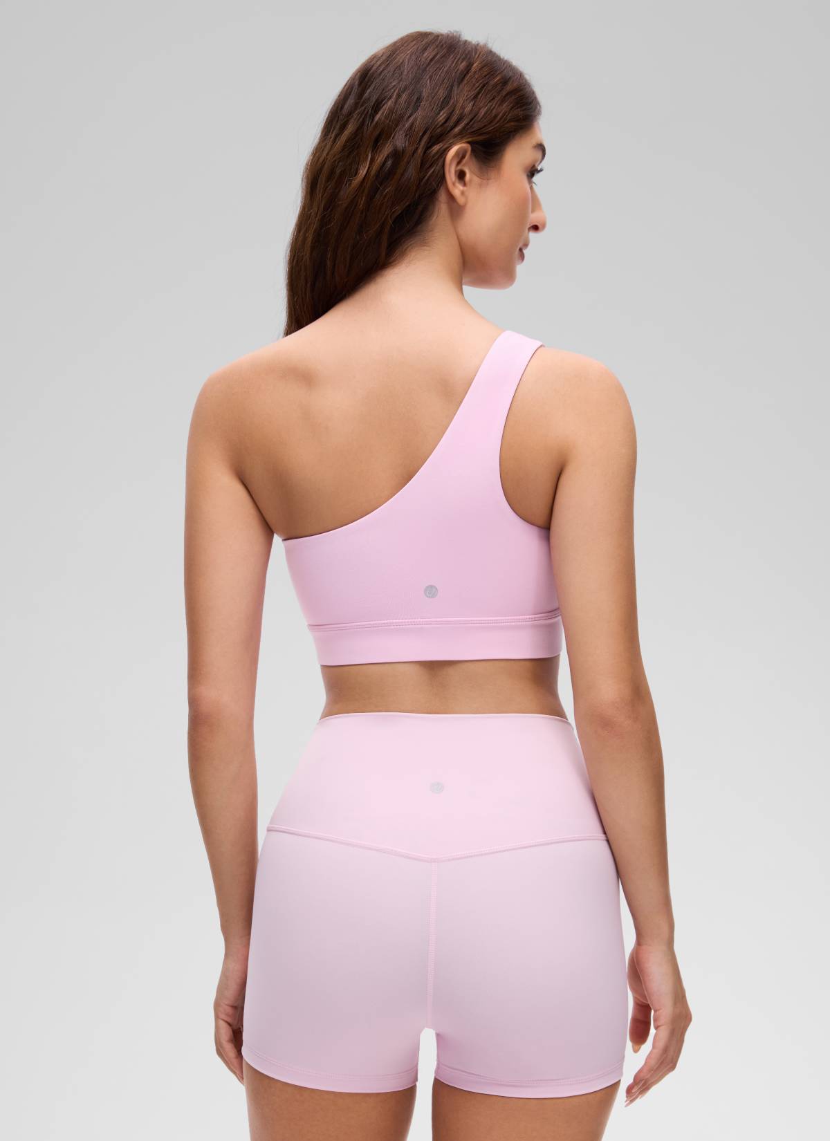 CRZ YOGA Butterluxe Womens One Shoulder Sports Bra Asymmetrical Padded Vita Rosa