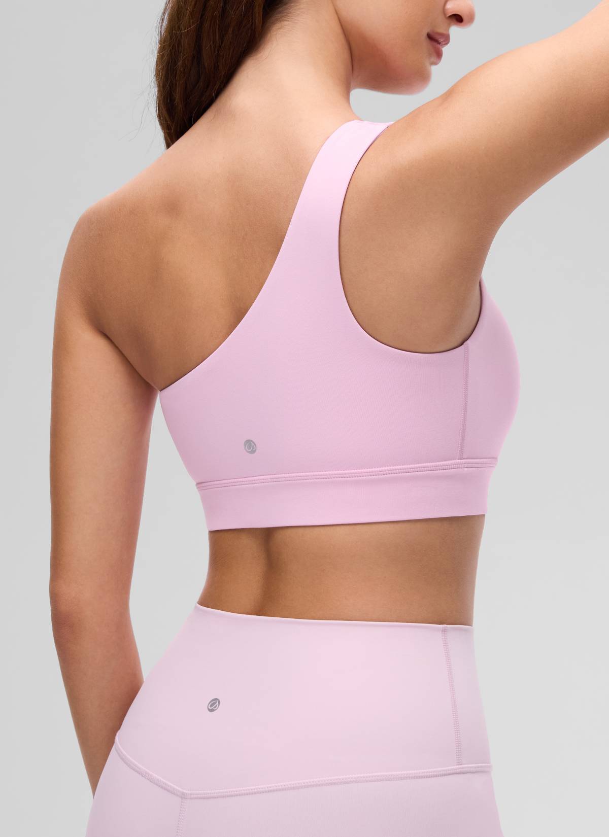 CRZ YOGA Butterluxe Womens One Shoulder Sports Bra Asymmetrical Padded Vita Rosa