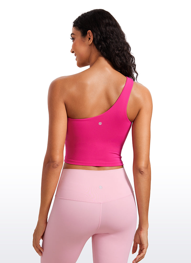 CRZ YOGA Damen Butterluxe EIN Riemen Rückenfrei Longline Sport BH Granita Pink