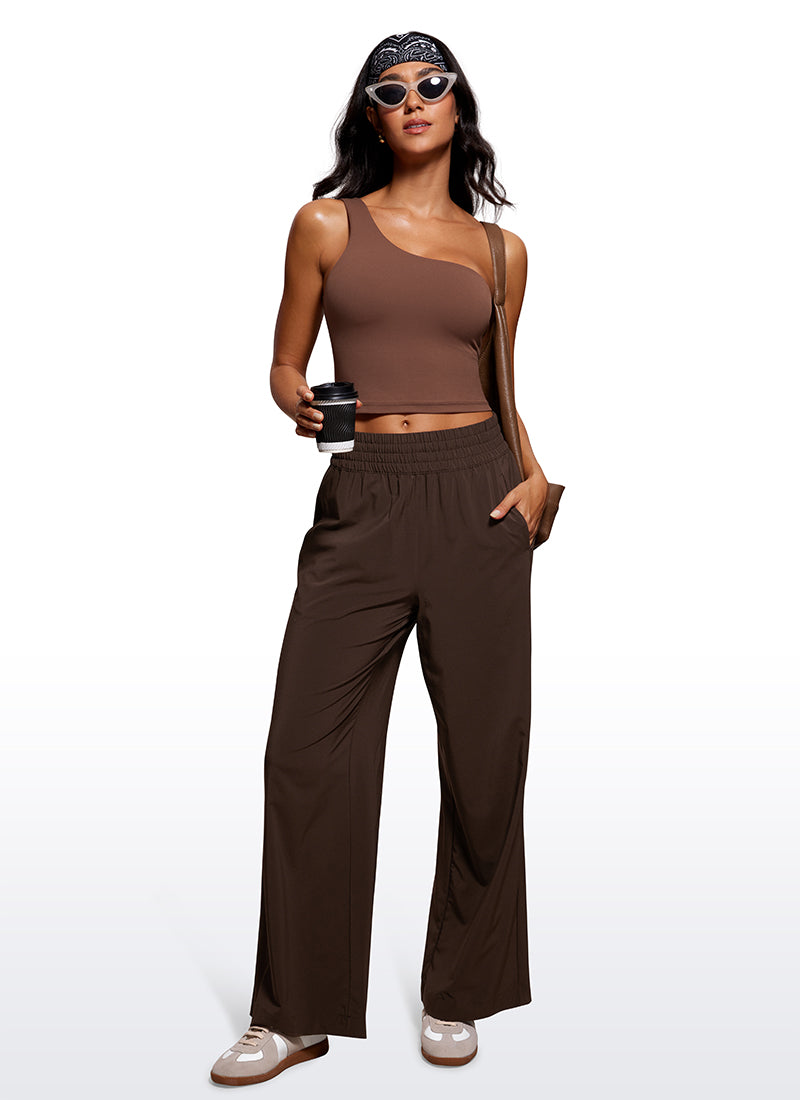 CRZ YOGA Damen Butterluxe EIN Riemen Rückenfrei Longline Sport BH Kaffeebraun