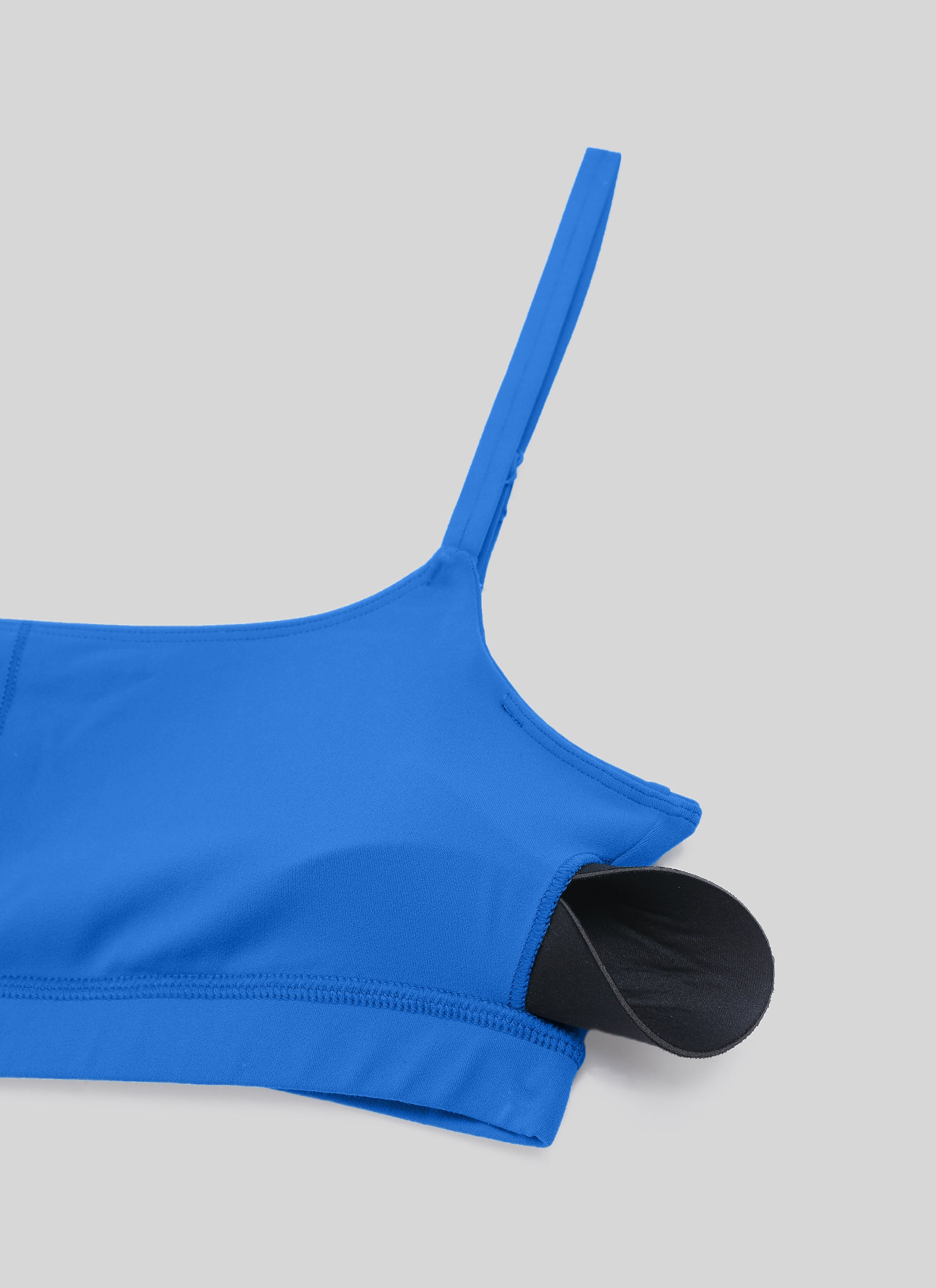 CRZ YOGA Butterluxe Damen Verstellbar Spaghetti Träger Sport BH Funkelndes Blau