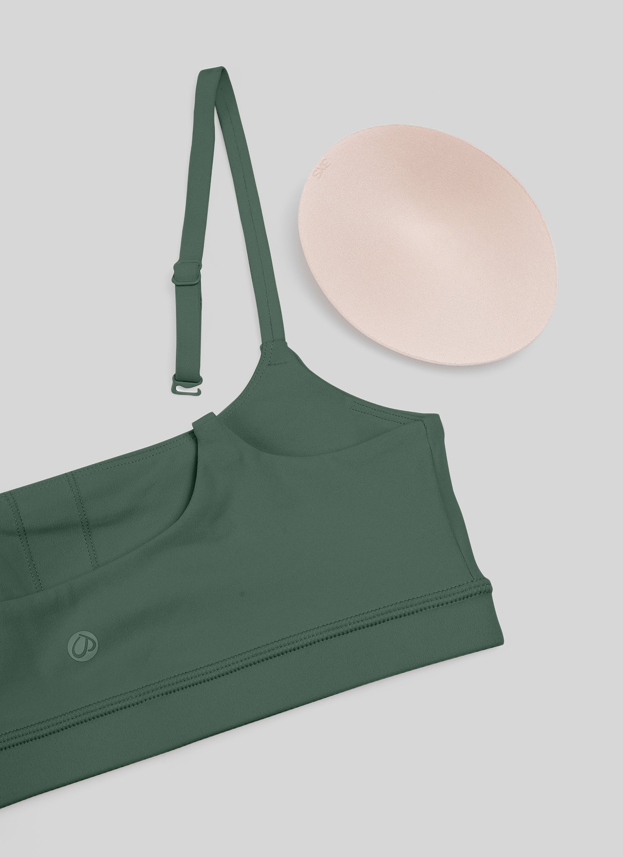 CRZ YOGA Butterluxe Damen Verstellbar Spaghetti Träger Sport BH Dunkles Waldgrün