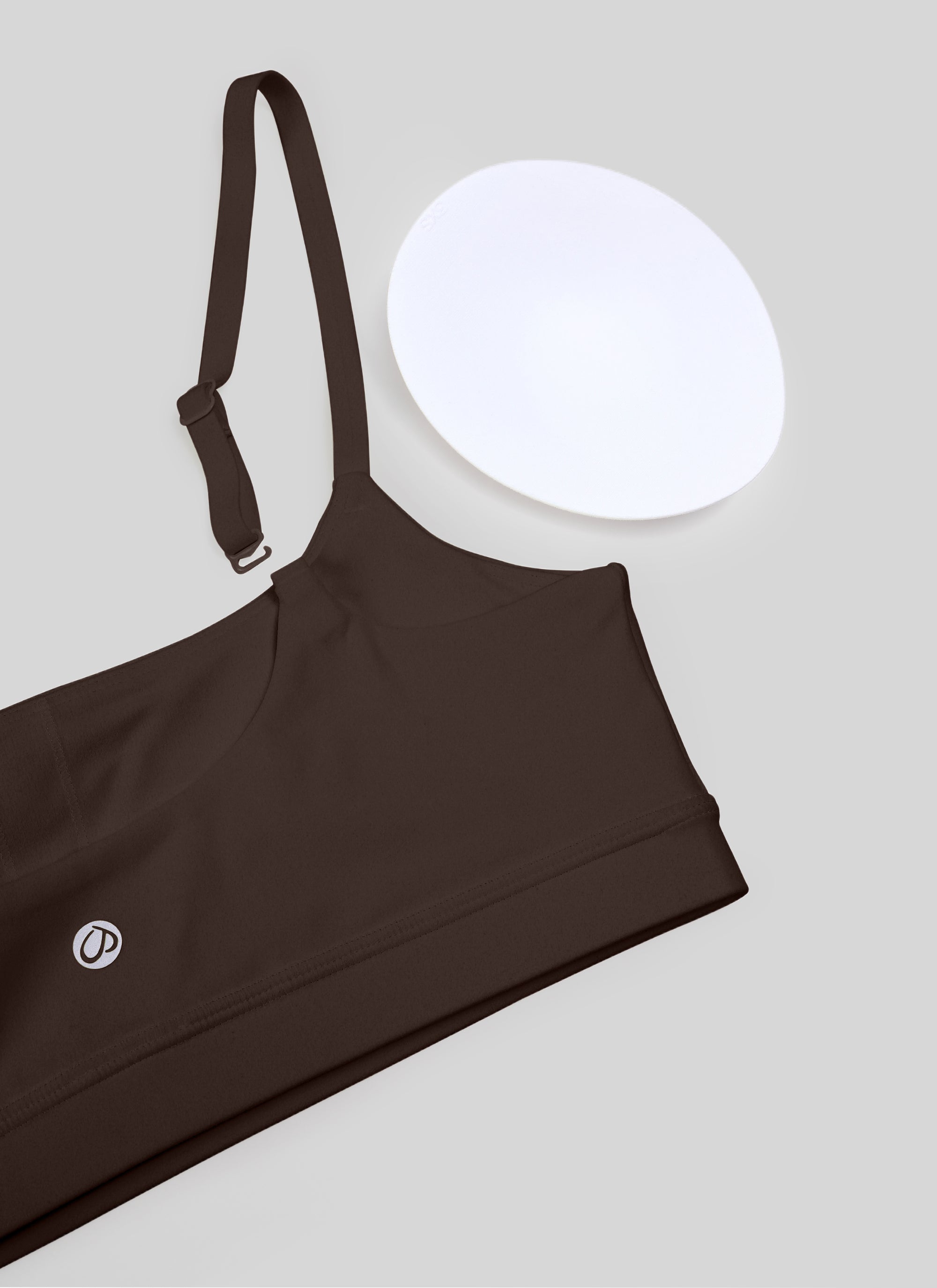 CRZ YOGA Butterluxe Damen Verstellbar Spaghetti Träger Sport BH Heißes Fudge-Brown