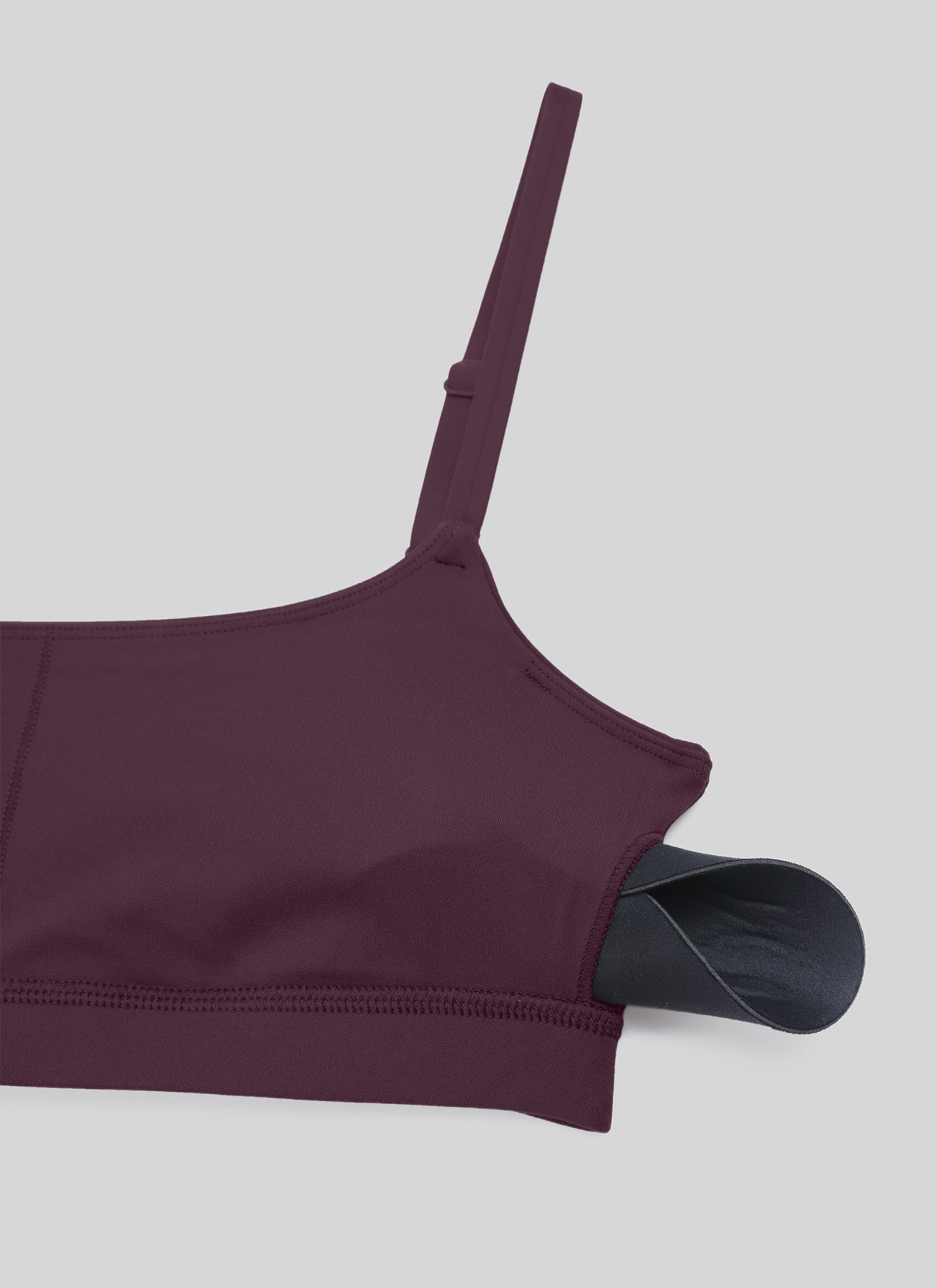 CRZ YOGA Butterluxe Damen Verstellbar Spaghetti Träger Sport BH Dunkellila