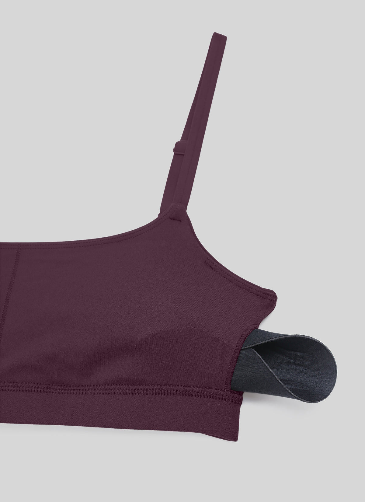 CRZ YOGA Butterluxe Damen Verstellbar Spaghetti Träger Sport BH Dunkellila