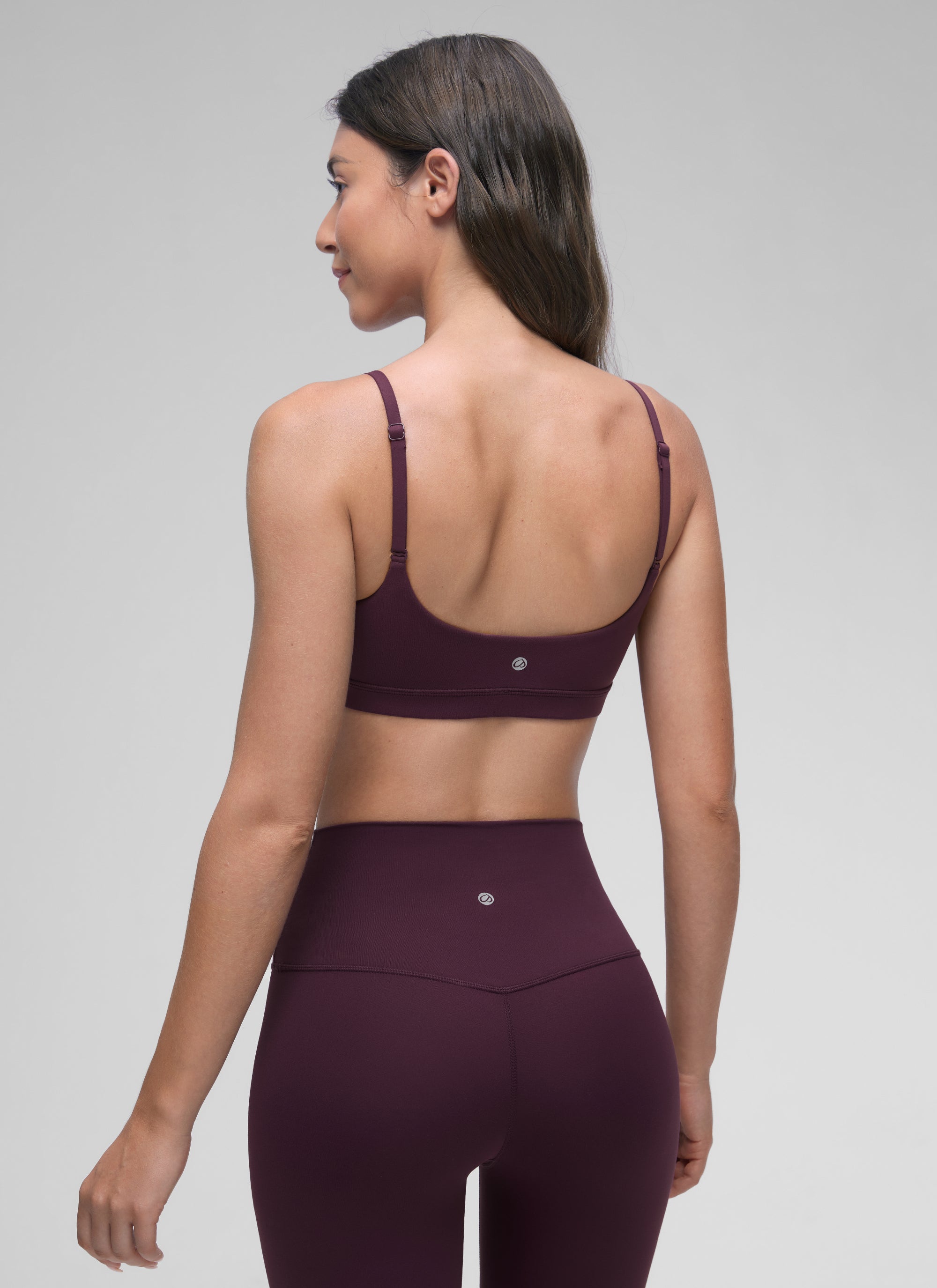 CRZ YOGA Butterluxe Damen Verstellbar Spaghetti Träger Sport BH Dunkellila
