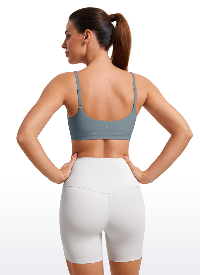 CRZ YOGA Butterluxe Damen Verstellbar Spaghetti Träger Sport BH Belgisches Blau