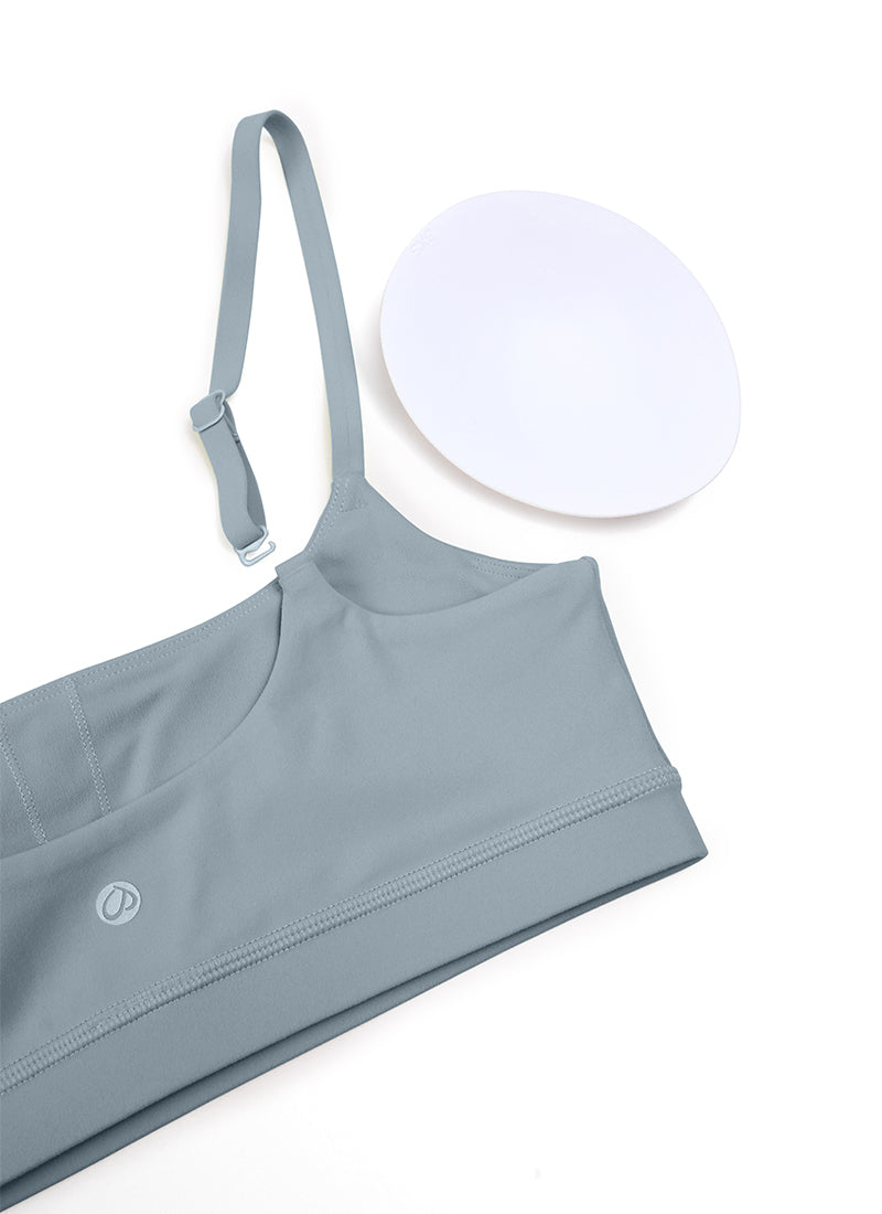CRZ YOGA Butterluxe Damen Verstellbar Spaghetti Träger Sport BH Belgisches Blau