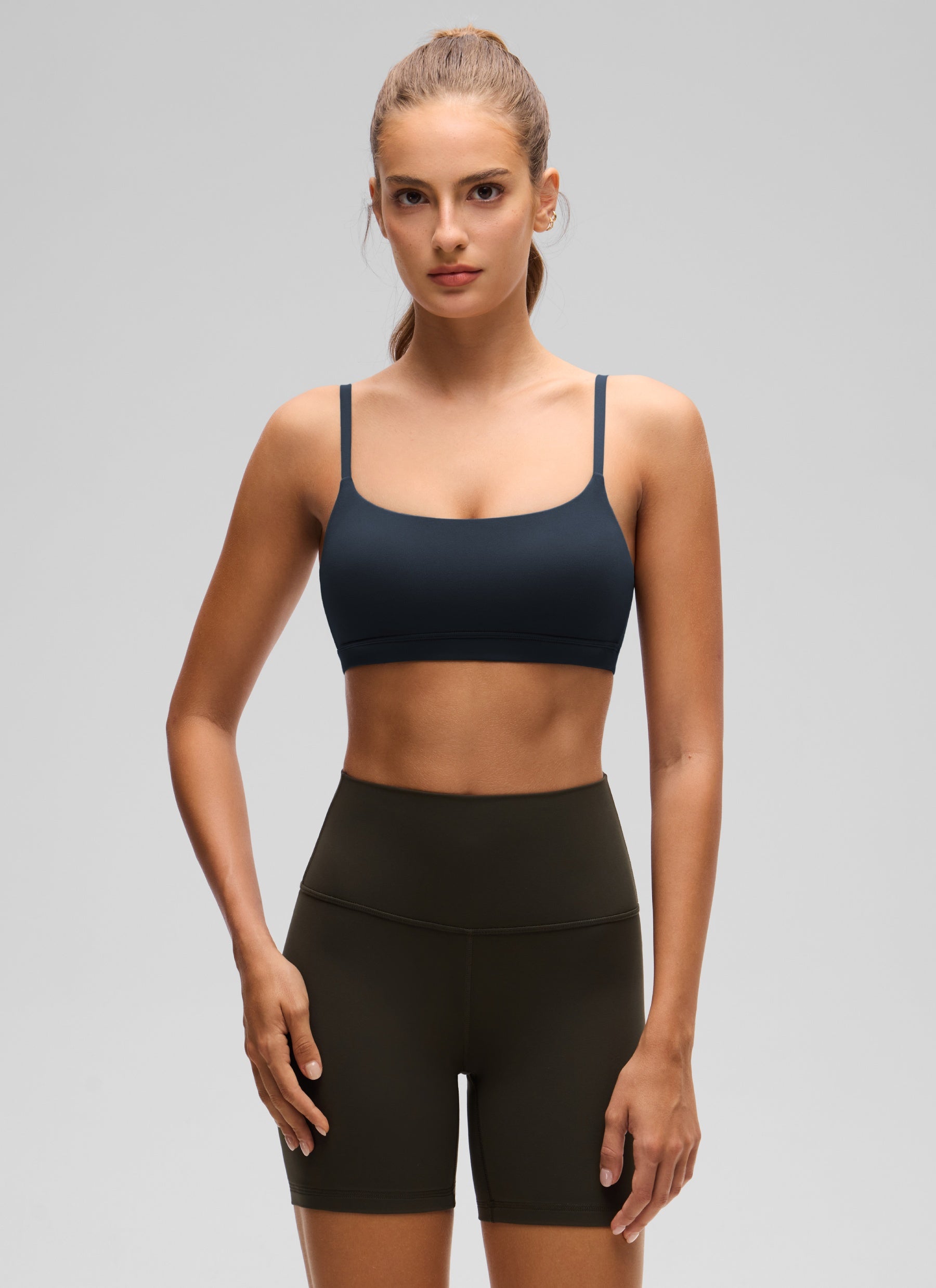 CRZ YOGA Butterluxe Damen Verstellbar Spaghetti Träger Sport BH Echte Marine