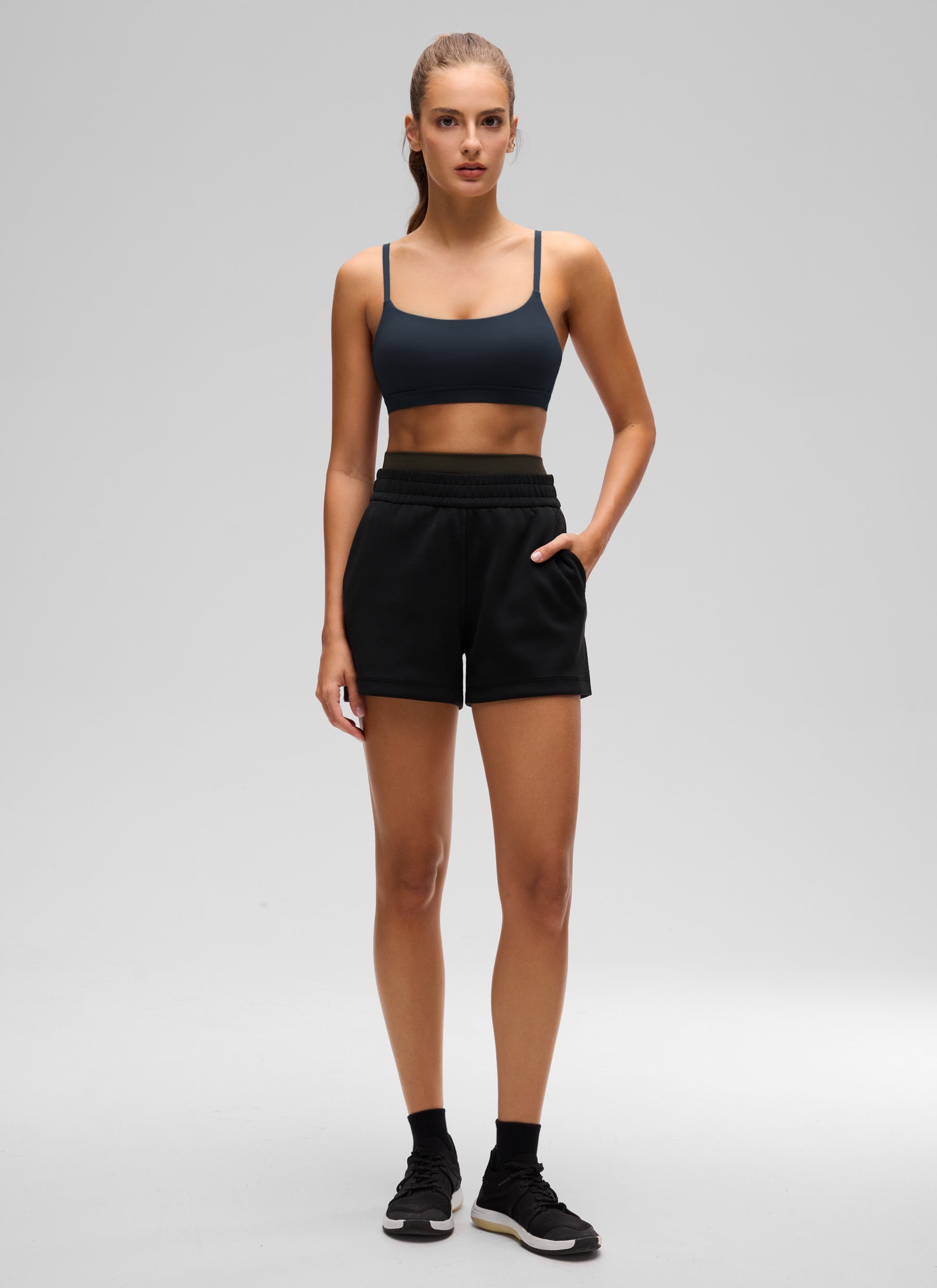 CRZ YOGA Butterluxe Damen Verstellbar Spaghetti Träger Sport BH Echte Marine